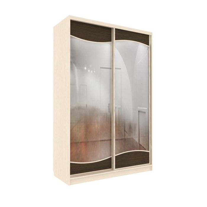 Шкаф-купе Приятный2 зеркала Венге Светлый