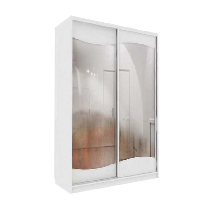 Шкаф-купе Приятный2 зеркала Белый