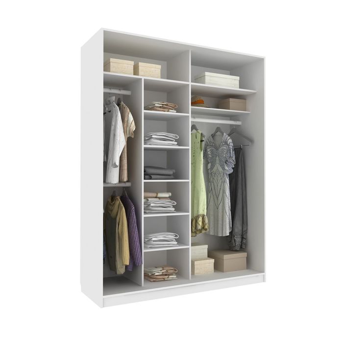 Шкаф-купе Приятный2 зеркала Белый