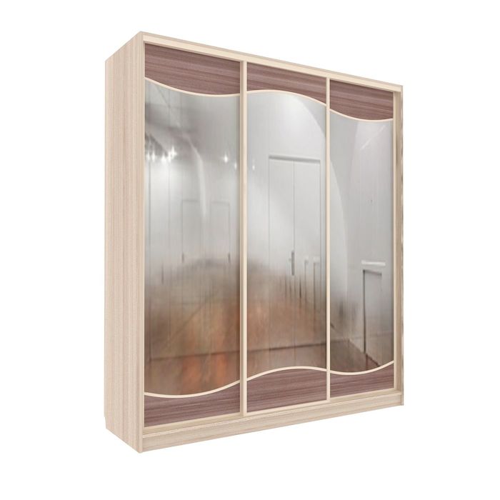 Шкаф-купе Приятный3 зеркала Шимо Светлый