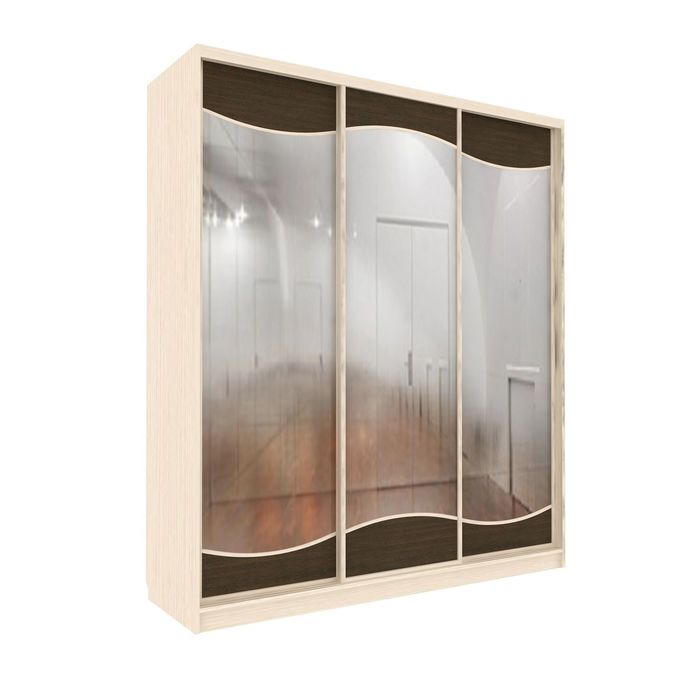 Шкаф-купе Приятный3 зеркала Венге Светлый