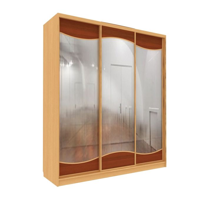 Шкаф-купе Приятный3 зеркала Бук