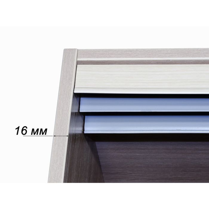 Шкаф-купе Удобный 1 зеркало Бабочки Ясень Шимо Светлый