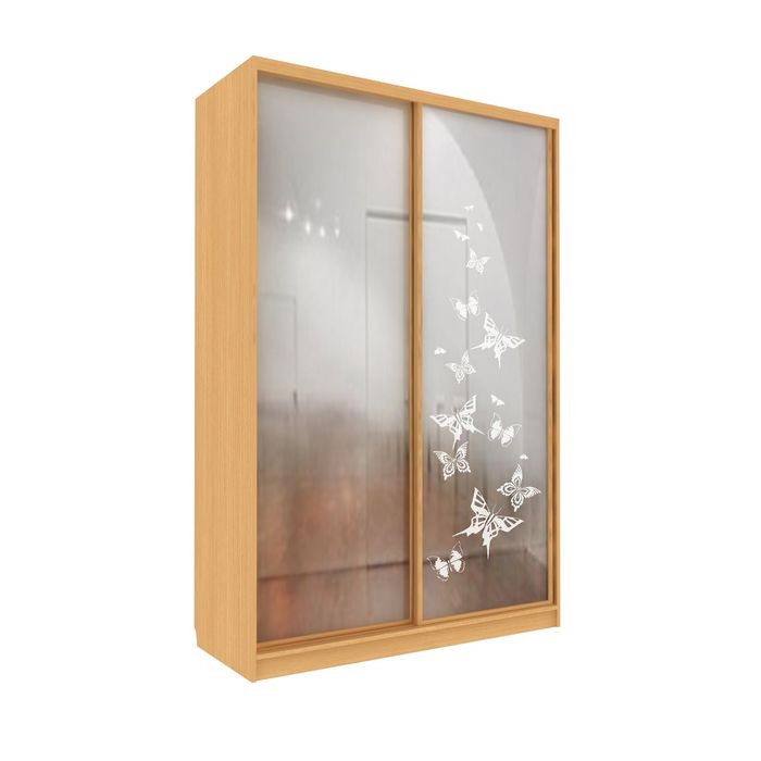 Шкаф-купе Удобный 1 зеркало Бабочки Бук