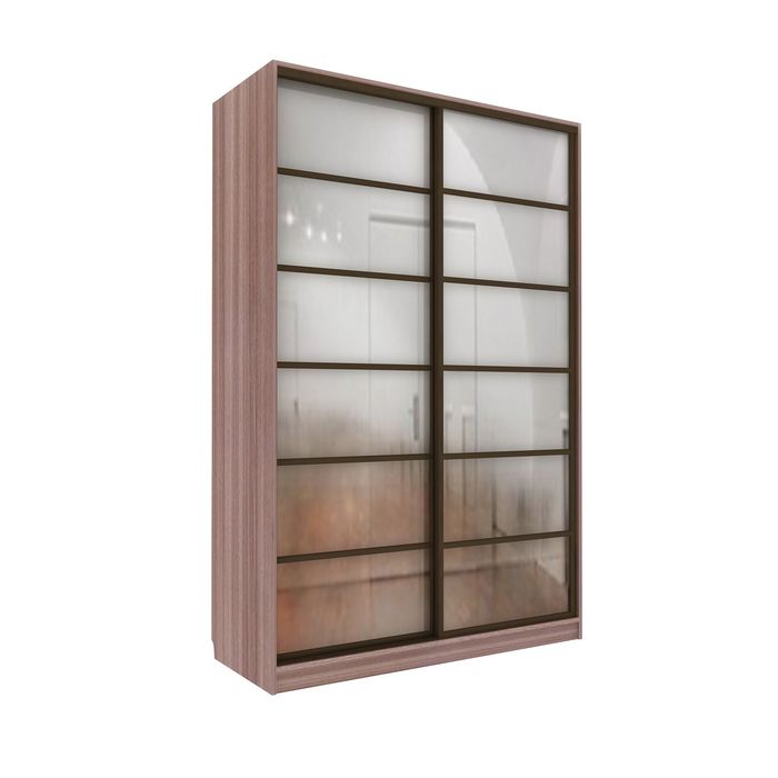 Шкаф-купе Добротный 2 зеркала Ясень Шимо Темный