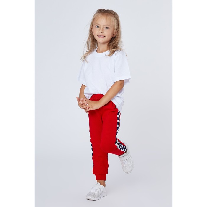Брюки для девочки, рост 110 см (28), цвет красный (арт. 631)