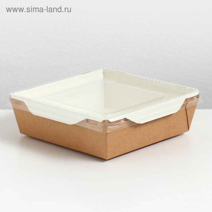Упаковка, салатник с прозрачной крышкой, 15 х 15 х 5 см, 0,9 л МИКС
