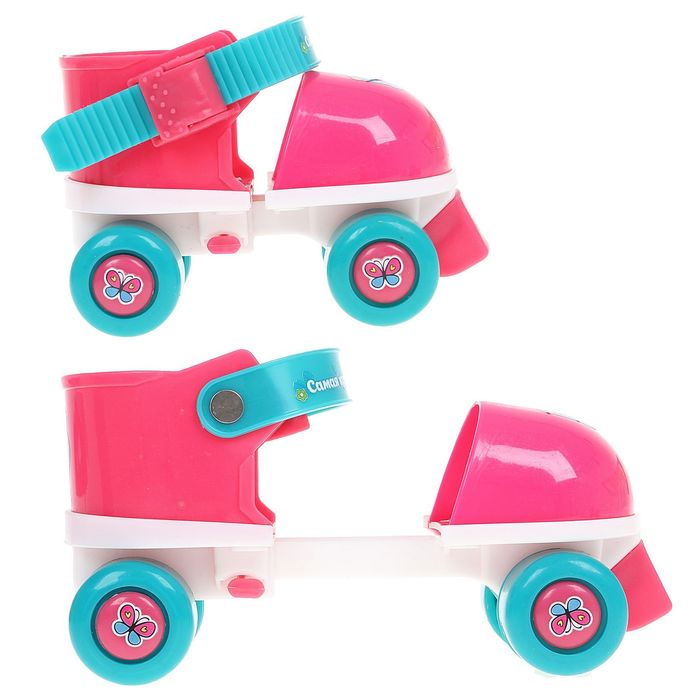 Ролики для обуви раздвижные,размер 15-21 см,колеса РVC d=45 мм +защита локтя,колена в пакете