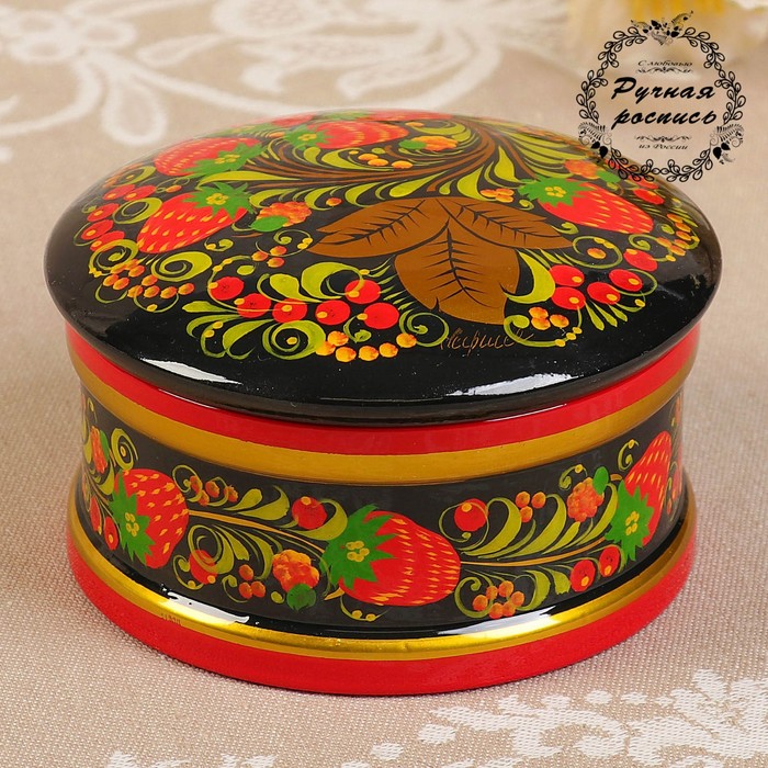 Коробка "Хохлома.Премиум", зелёная, 6х10 см, высшая категория