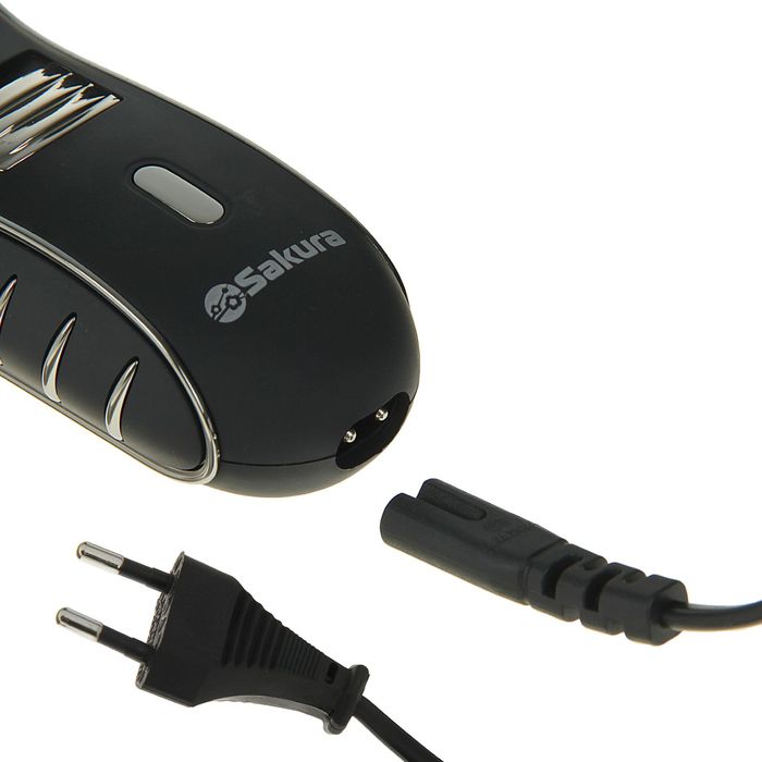 Электробритва Sakura SA-5414BK, АКБ, роторная, 3 плавающие головки, триммер, чёрная