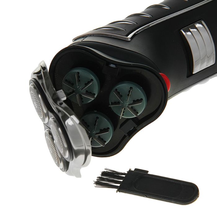 Электробритва Sakura SA-5414BK, АКБ, роторная, 3 плавающие головки, триммер, чёрная