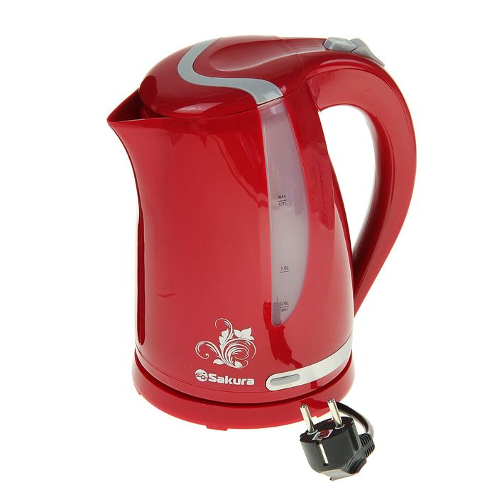 Чайник электрический Sakura SA-2318RG, 1.7 л, 2200Вт., красно-серый