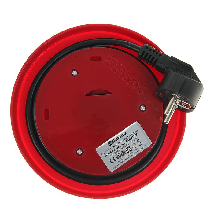 Чайник электрический Sakura SA-2318RG, 1.7 л, 2200Вт., красно-серый