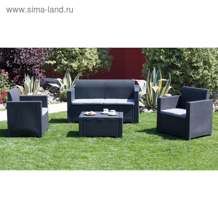 Комплект садовой мебели (2ух местный диван +2 кресла+ столик )Nebraska 2 Set, цвет венге комплект садовой мебели 2 венге венге
