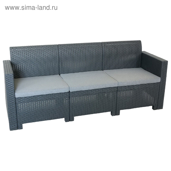 

Диван 3х местный (искусственный ротанг)NEBRASKA SOFA 3, цвет венге