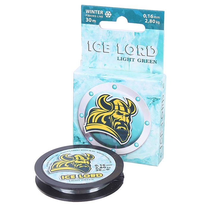 Леска зимняя Aqua Ice Lord light green, 30 м, 0,16 мм