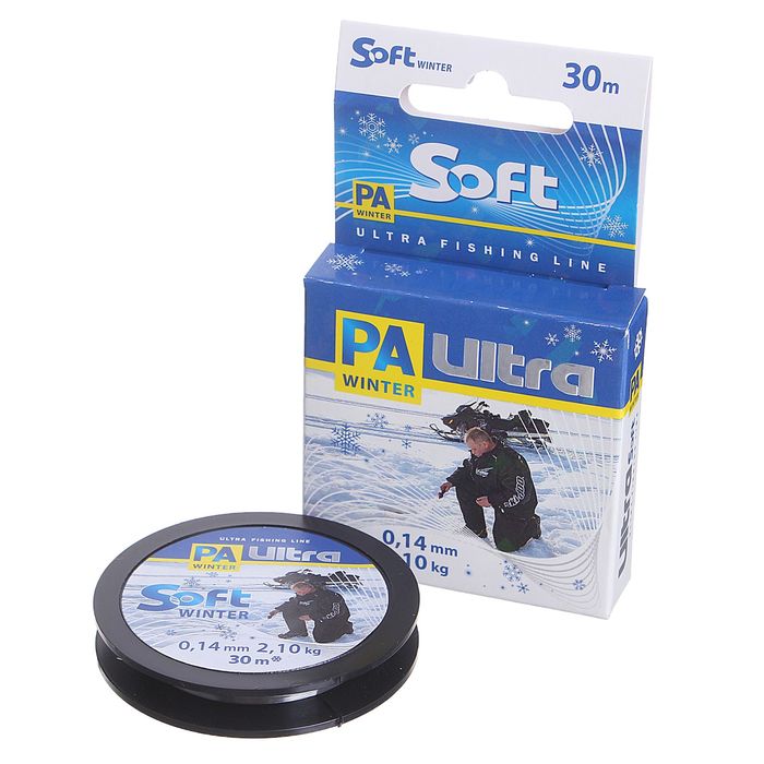 Леска зимняя Aqua PA Ultra Soft, 30 м, 0,14 мм