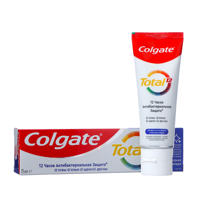 Зубная паста Colgate Total 12 профессиональная отбеливающая 75 мл 226₽