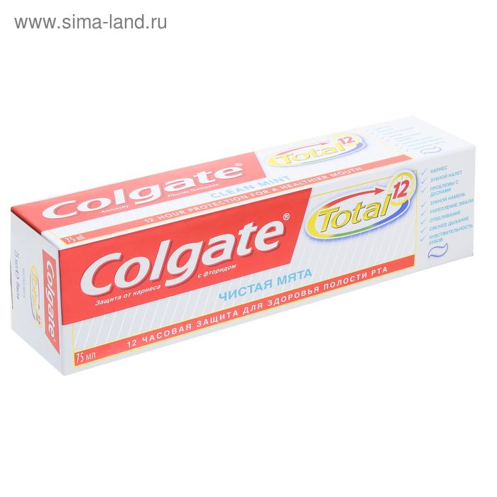 Зубная паста Colgate Total 12 Чистая мята 75 мл 364₽