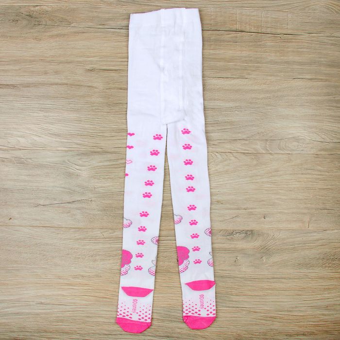 Детские колготки "Принцессы", белый, розовый, рост 92-98 см, 2-3 года