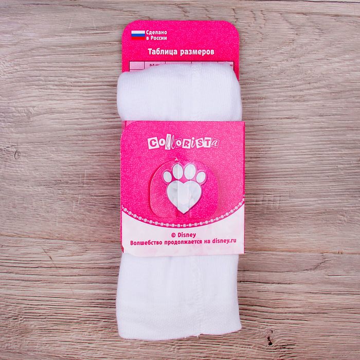 Детские колготки "Принцессы", белый, розовый, рост 92-98 см, 2-3 года
