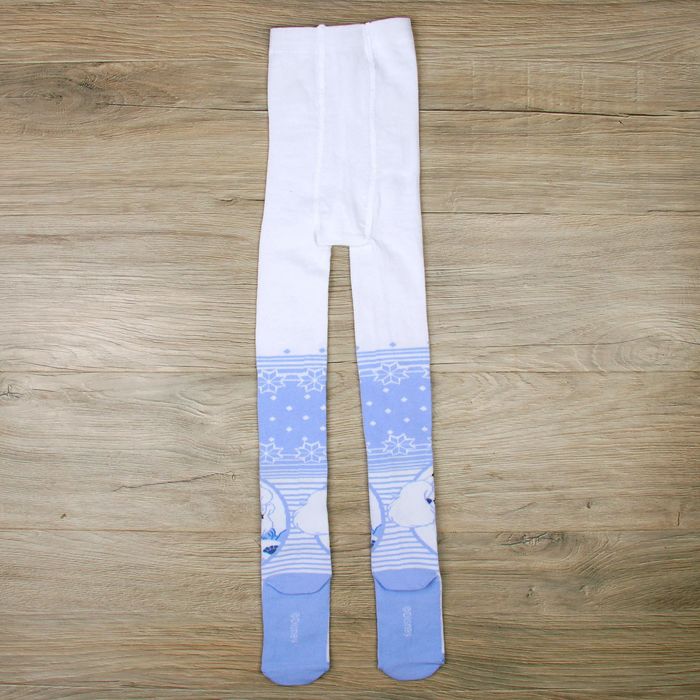 Детские колготки "Принцессы", белый, голубой, рост 92-98 см, 2-3 года