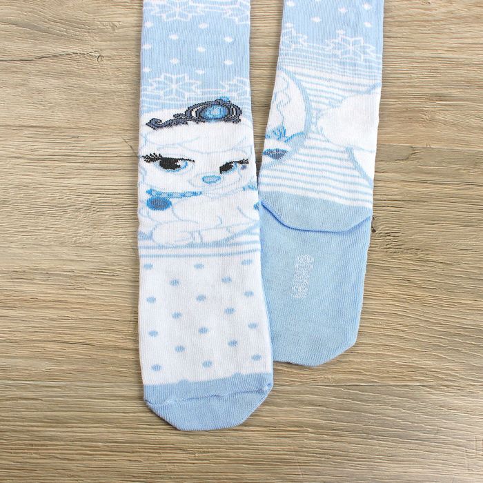 Детские колготки "Принцессы", белый, голубой, рост 92-98 см, 2-3 года