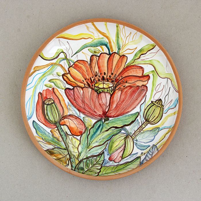 Тарелка № 4 "Мак", майолика