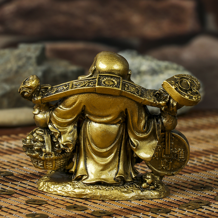 нэцкэ хотей с жезлом Жуи , монетой чашей монет h=9,5