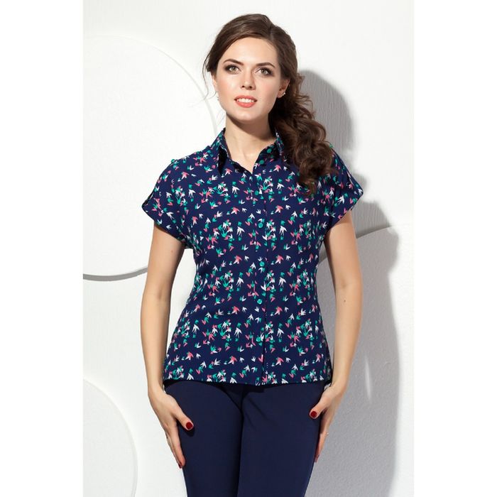 Блуза женская, размер 44, цвет синий+розовый Б-141/6