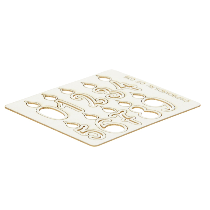 Набор чипбордов из 10 шт. "Цифры горящие" толщ. 0,9х1,15 мм, высота 3 см