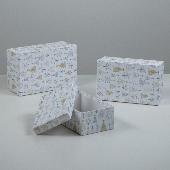 Набор коробок 3в1 "Рождественские открытки", 23 х 16 х 9,5 - 19 х 12 х 6,5 см