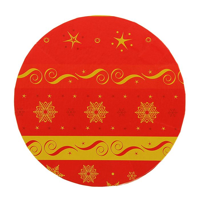 Набор коробок круглых 4 в 1 "Красный зимний"