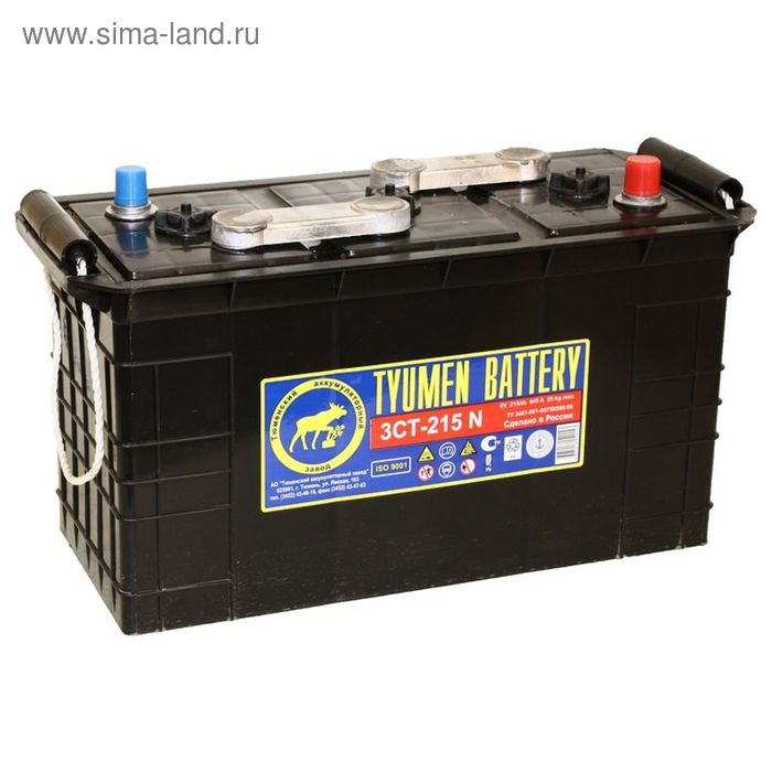 фото Аккумуляторная батарея тюмень 215 ач 3ст-215n сух. tyumen battery