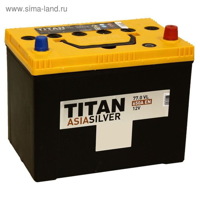 фото Аккумуляторная батарея titan asia silver 77 ач, обратная полярность