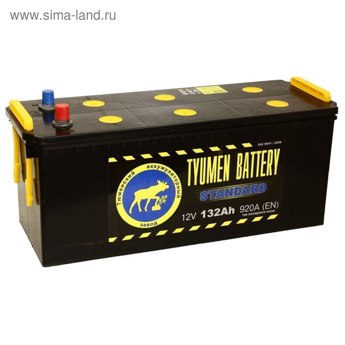 фото Аккумуляторная батарея тюмень 132 ач 6ст-132l, standard tyumen battery