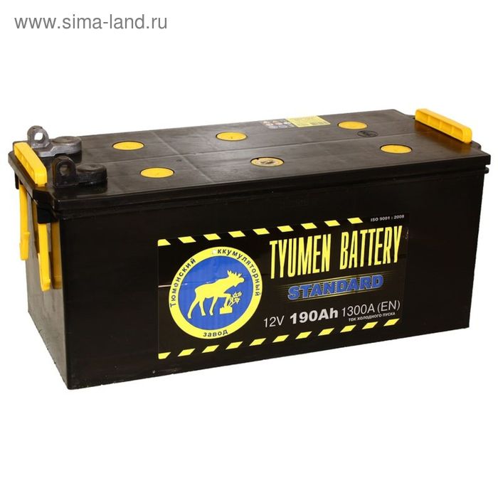 Аккумуляторная батарея Тюмень 190 Ач 6СТ-190L, Standard, болт-клемма аккумуляторная батарея тюмень 90 ач 6ст 90l standard