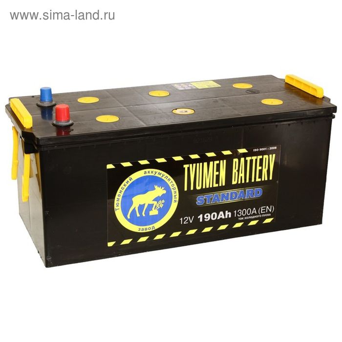 фото Аккумуляторная батарея тюмень 190 ач 6ст-190l, standard, конусная клемма tyumen battery