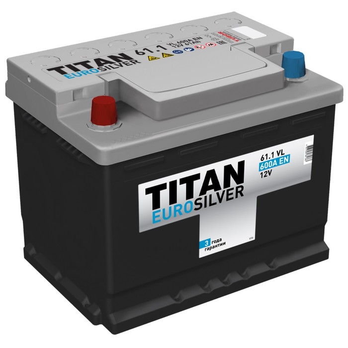 Аккумуляторная батарея Titan Euro Silver 61 Ач аккумуляторная батарея titan 225 ач max hd 225 en