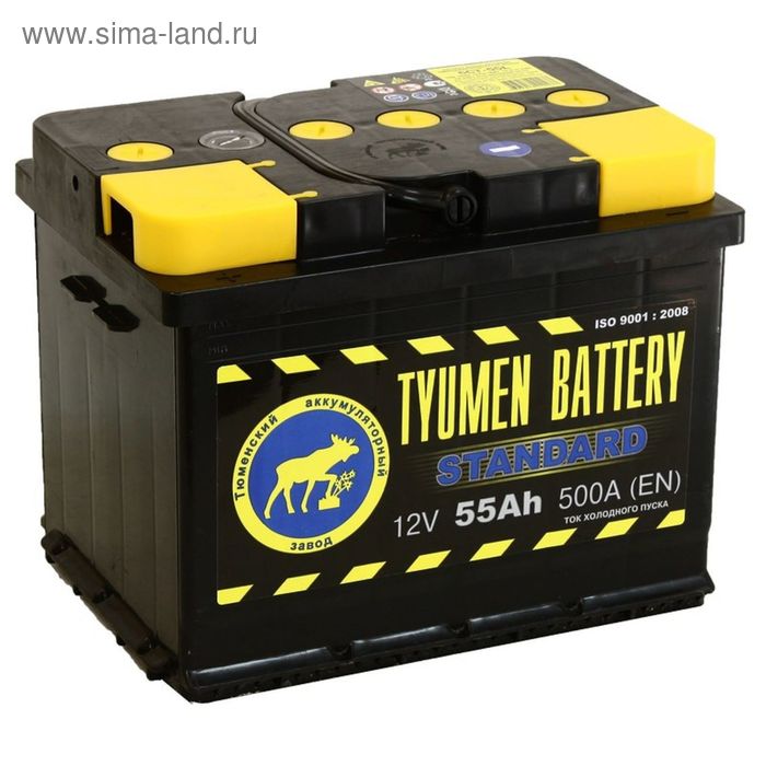 фото Аккумуляторная батарея тюмень 55 ач 6ст-55l, standard tyumen battery