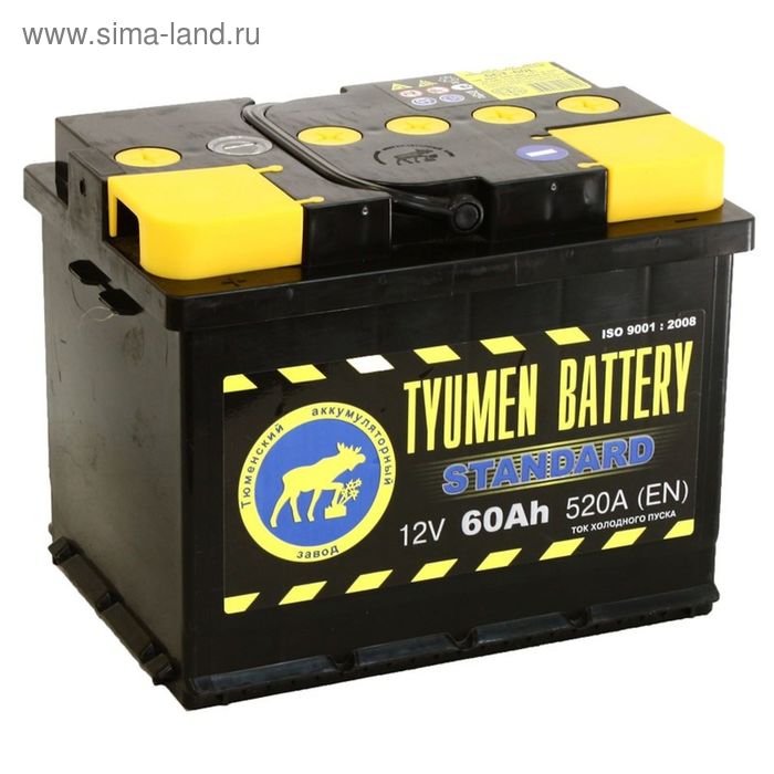 фото Аккумуляторная батарея тюмень 60 ач 6ст-60l, standard tyumen battery
