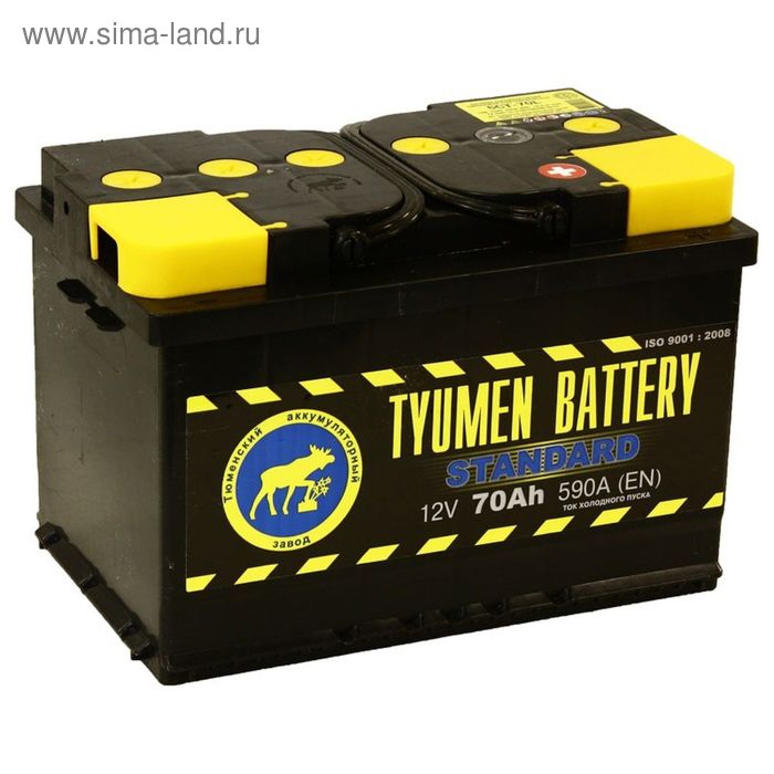 фото Аккумуляторная батарея тюмень 70 ач, обратная полярность 6ст-70l, standard tyumen battery