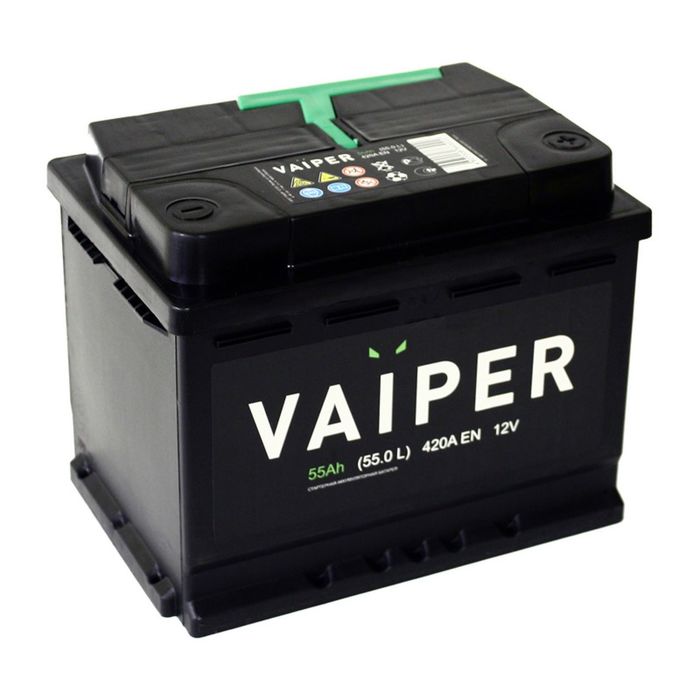 Аккумуляторная батарея Vaiper 55 Ач, обратная полярность 6СТ-55.0