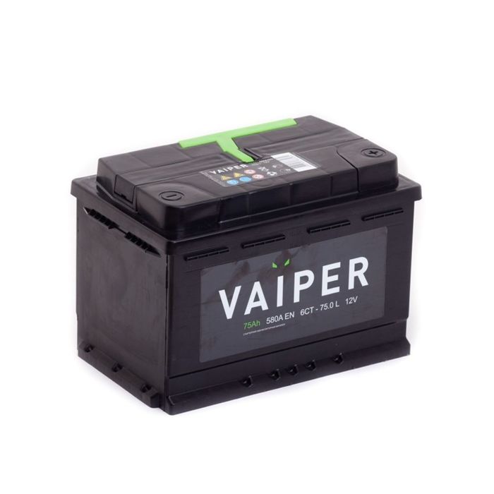 Аккумуляторная батарея Vaiper 75 Ач, обратная полярность 6СТ-75.0