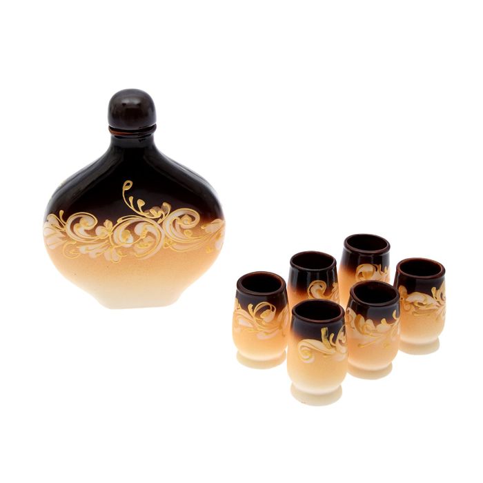 Штоф с рюмками "Авангард" 7 предметов, 1 л/ 0,08 л, микс