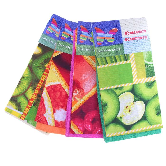 Набор кухонных полотенец 2 шт 30х60, цвет МИКС