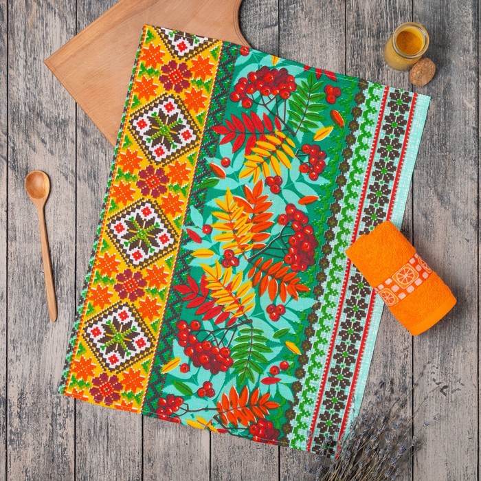 Набор кухонных полотенец 2 шт 30х60, цвет МИКС