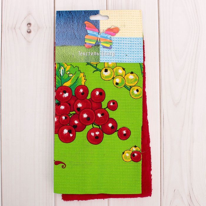 Набор кухонных полотенец 2 шт 30х60, цвет МИКС