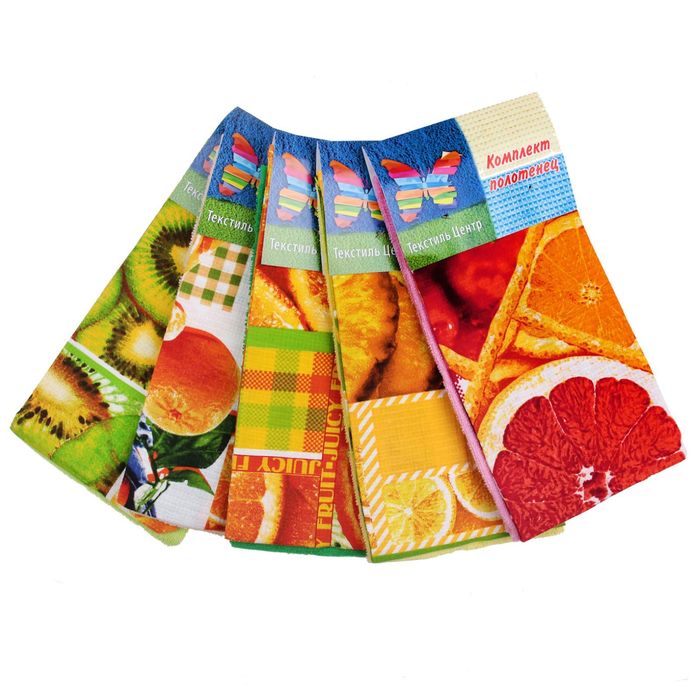 Набор кухонных полотенец 2 шт 30х60, цвет МИКС