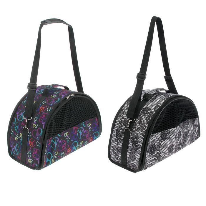 Сумка полукруглая, размер 1, 37 х 18 х 25 см, ткань ПВХ, микс цветов